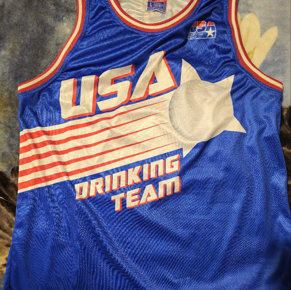 USA Drinking Team basketball jersey large